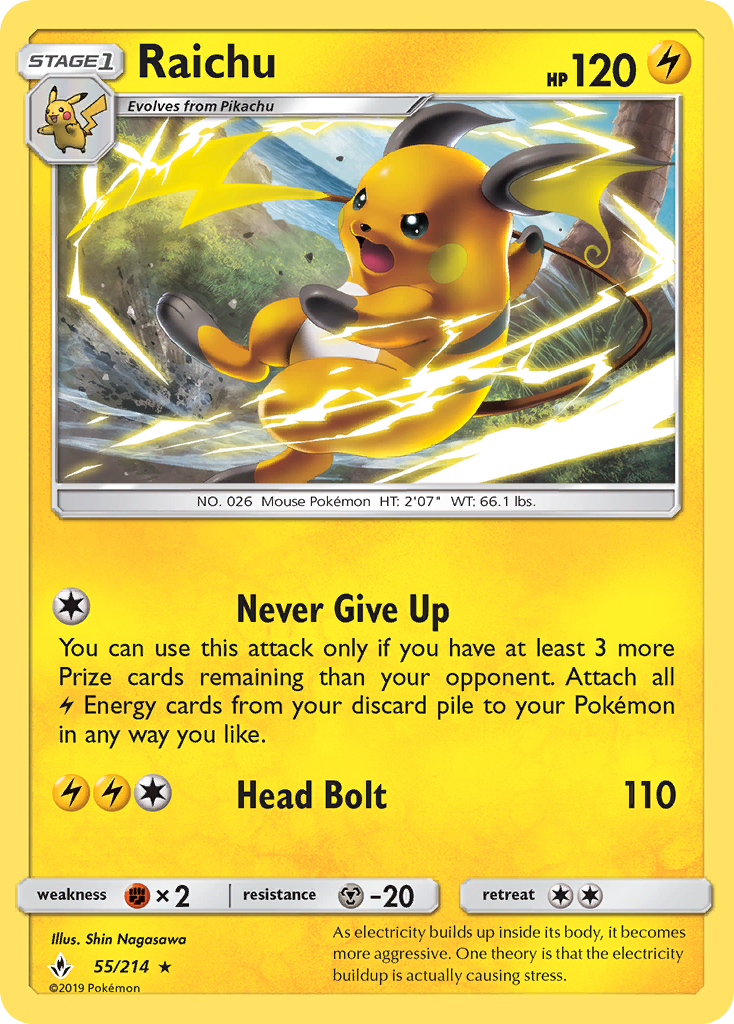 Raichu (55/214) [Sun & Moon: Unbroken Bonds] | Gear Gaming Fayetteville