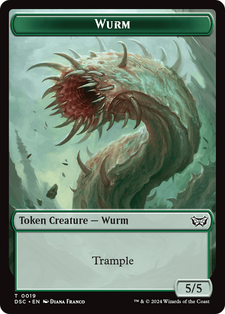 Wurm (0019) // Insect (0010) Double-Sided Token [Duskmourn: House of Horror Commander Tokens] | Gear Gaming Fayetteville