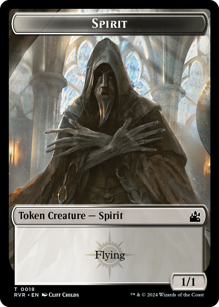 Spirit (0018) // Wurm Double-Sided Token [Ravnica Remastered Tokens] | Gear Gaming Fayetteville