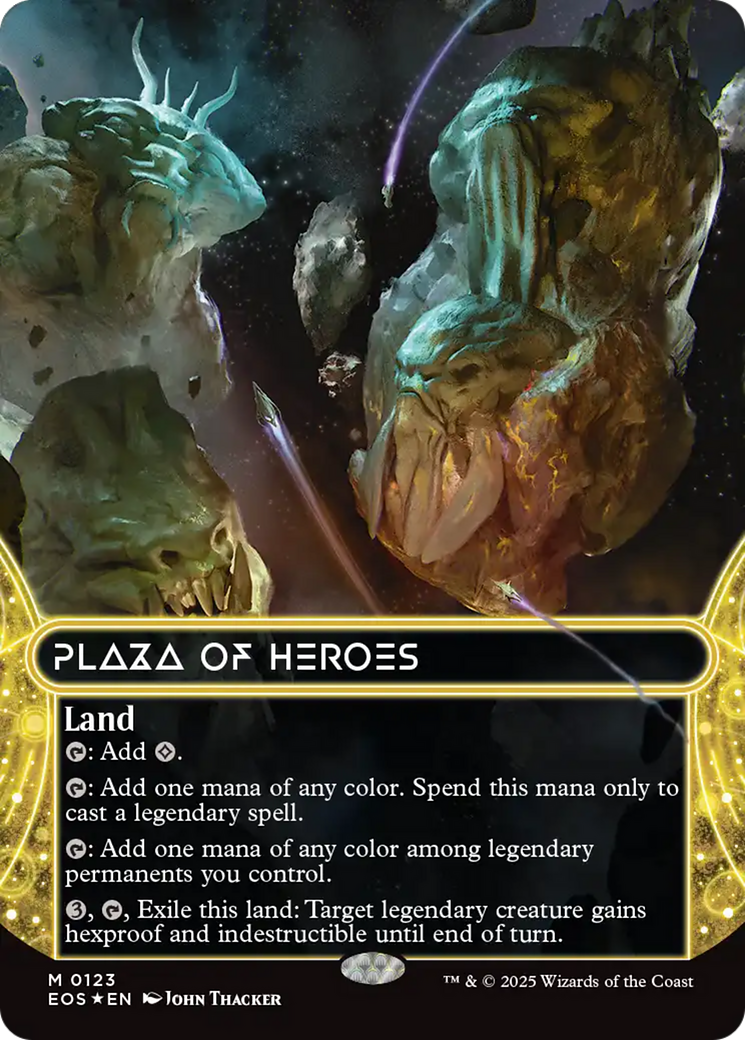 Plaza of Heroes (0123) (Borderless) (Galaxy Foil) [Edge of Eternities: Stellar Sights] | Gear Gaming Fayetteville