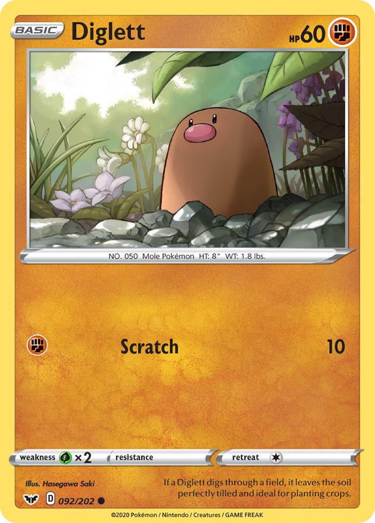 Diglett (092/202) [Sword & Shield: Base Set] | Gear Gaming Fayetteville