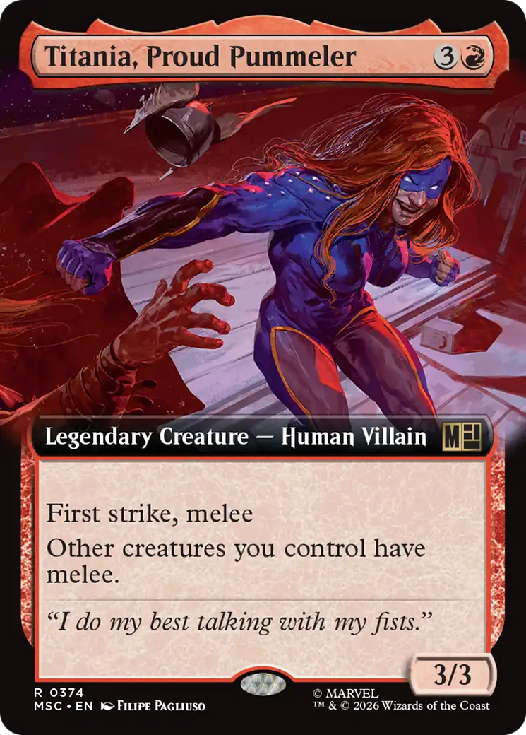 Titania, Proud Pummeler (Extended Art) [Marvel Super Heroes Commander] | Gear Gaming Fayetteville