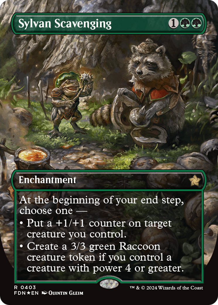 Sylvan Scavenging (Borderless) (Mana Foil) [Foundations] | Gear Gaming Fayetteville