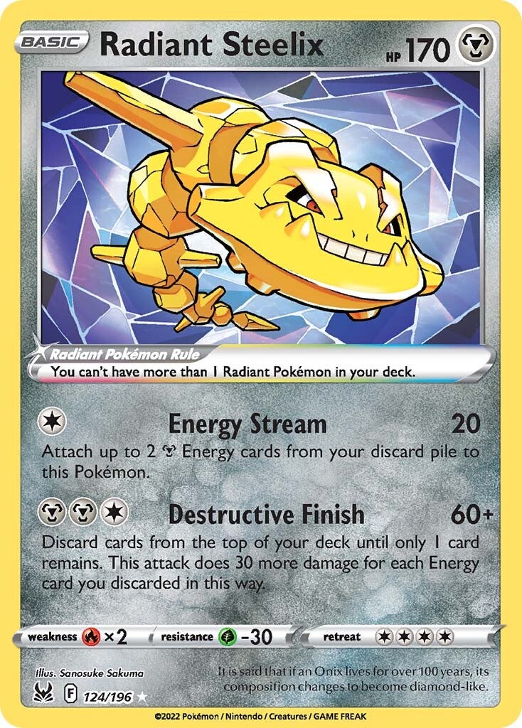 Radiant Steelix (124/196) [Sword & Shield: Lost Origin] | Gear Gaming Fayetteville