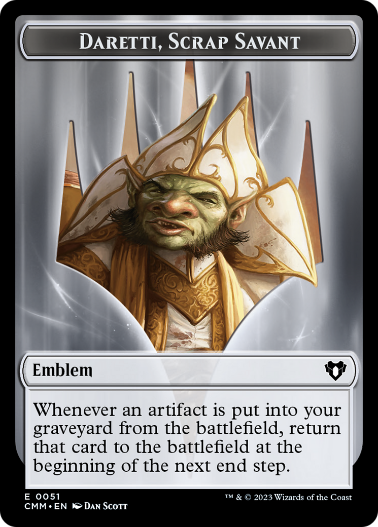 Soldier (0009) // Daretti, Scrap Savant Emblem Double-Sided Token [Commander Masters Tokens] | Gear Gaming Fayetteville