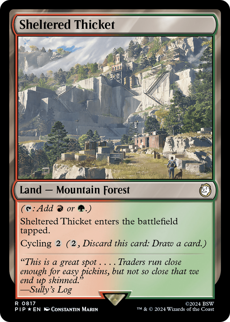 Sheltered Thicket (Surge Foil) [Fallout] | Gear Gaming Fayetteville