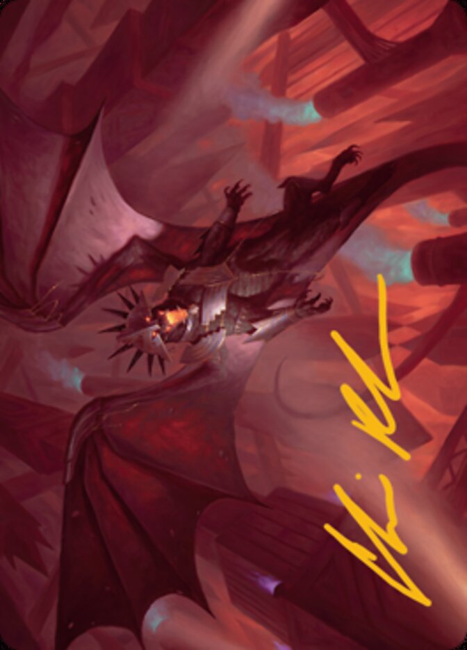 Ziatora, the Incinerator Art Card (Gold-Stamped Signature) [Streets of New Capenna Art Series] | Gear Gaming Fayetteville
