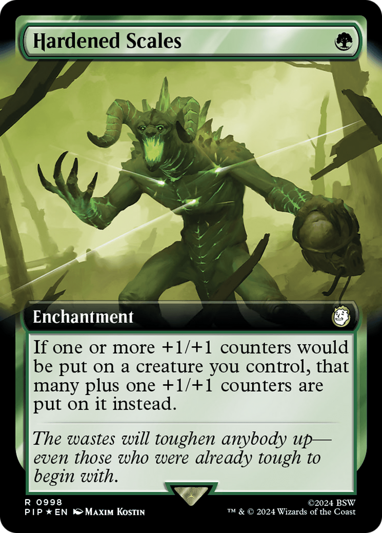 Hardened Scales (Extended Art) (Surge Foil) [Fallout] | Gear Gaming Fayetteville