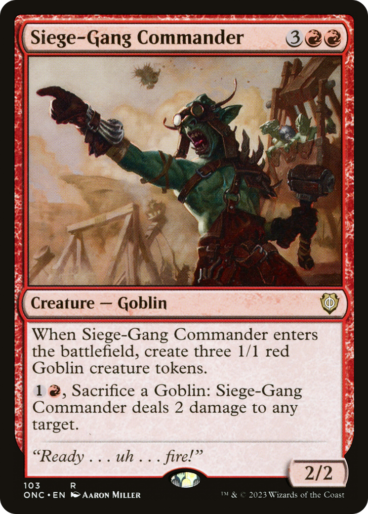 Siege-Gang Commander [Phyrexia: All Will Be One Commander] | Gear Gaming Fayetteville