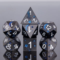 Planet-Shiny Blue Metal 7pcs Dice Set | Gear Gaming Fayetteville