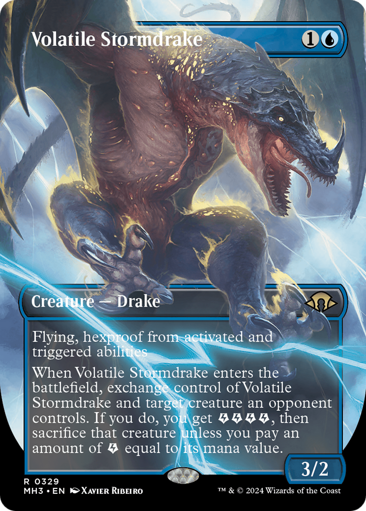 Volatile Stormdrake (Borderless) [Modern Horizons 3] | Gear Gaming Fayetteville