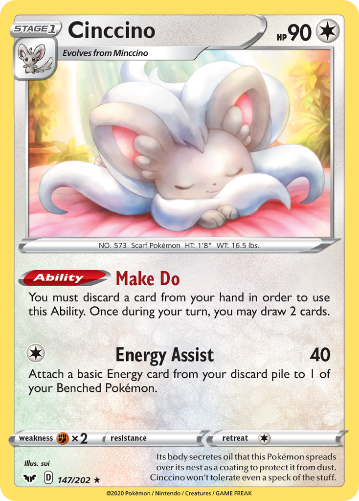 Cinccino (147/202) [Sword & Shield: Base Set] | Gear Gaming Fayetteville