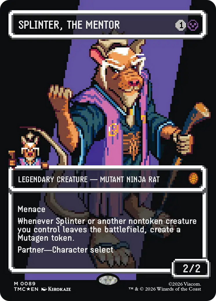 Splinter, the Mentor (0089) (Borderless) (Surge Foil) [Teenage Mutant Ninja Turtles Commander] | Gear Gaming Fayetteville
