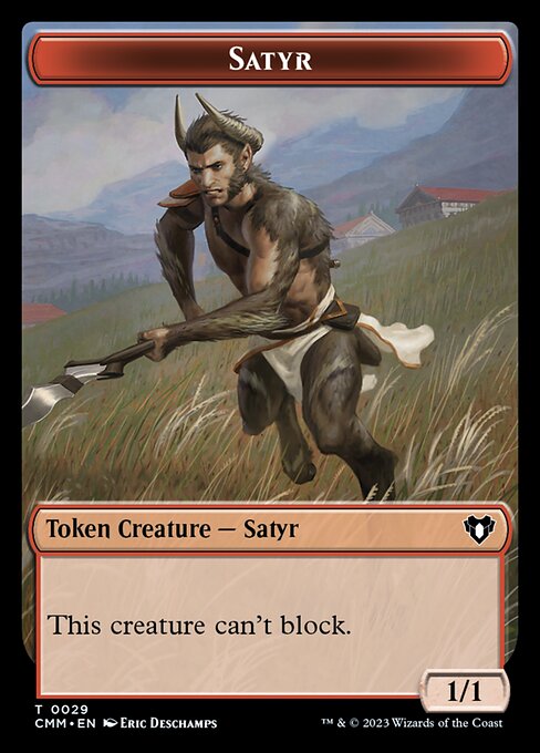 Spirit (0010) // Satyr Double-Sided Token [Commander Masters Tokens] | Gear Gaming Fayetteville