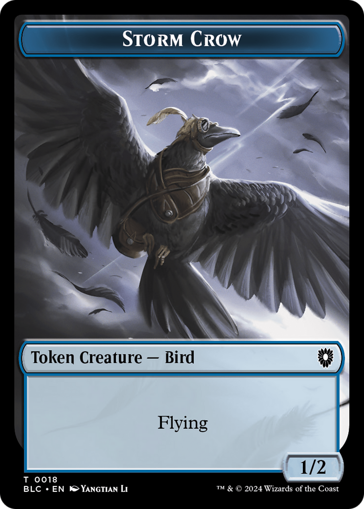 Storm Crow // Bird (003) Double-Sided Token [Bloomburrow Commander Tokens] | Gear Gaming Fayetteville
