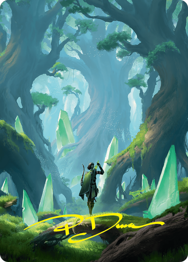 Forest Art Card (25/54) (Gold-Stamped Signature) [Foundations Art Series] | Gear Gaming Fayetteville