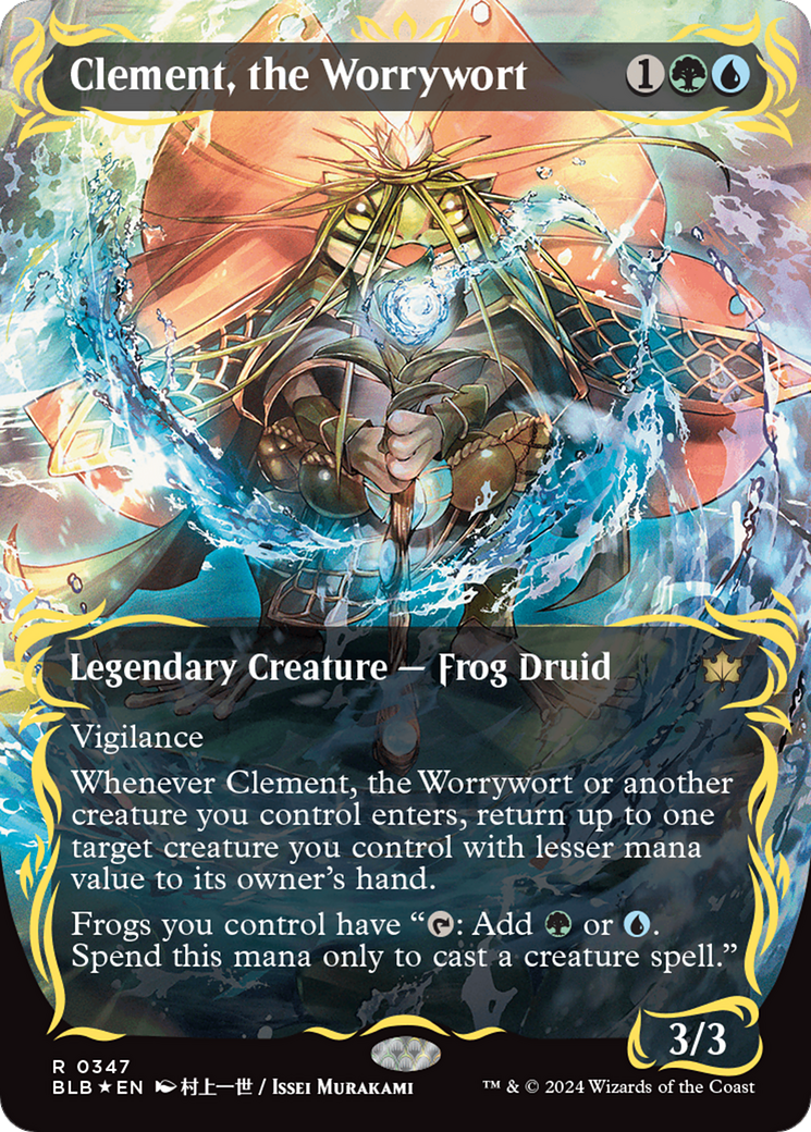 Clement, the Worrywort (Borderless) (Raised Foil) [Bloomburrow] | Gear Gaming Fayetteville