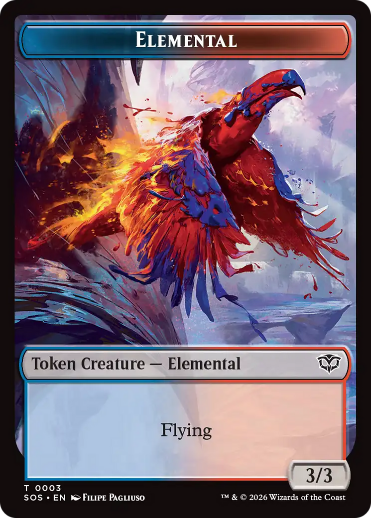 Elemental (0003) // Treasure Double-Sided Token [Secrets of Strixhaven Tokens] | Gear Gaming Fayetteville