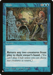 Undo [The List Reprints] | Gear Gaming Fayetteville