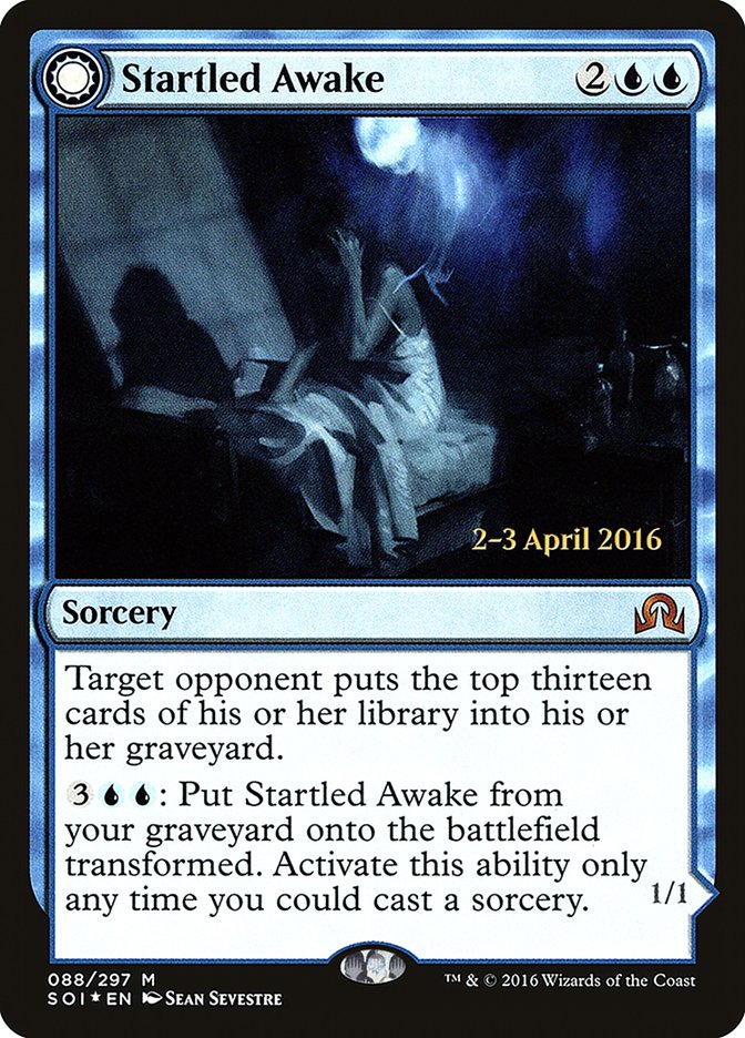 Startled Awake // Persistent Nightmare [Shadows over Innistrad Prerelease Promos] | Gear Gaming Fayetteville