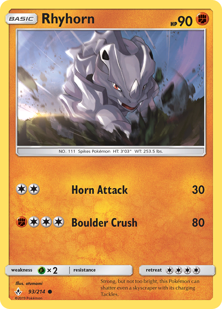 Rhyhorn (93/214) [Sun & Moon: Unbroken Bonds] | Gear Gaming Fayetteville