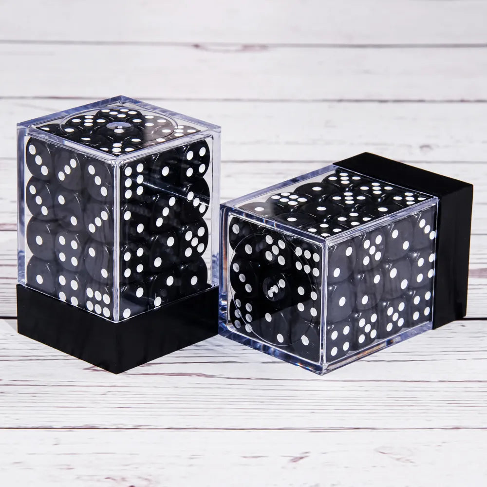 (Opaque Black) 12mm D6 block of 36 dice | Gear Gaming Fayetteville