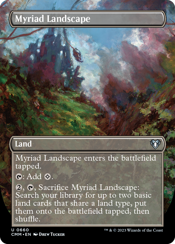 Myriad Landscape (Borderless Alternate Art) [Commander Masters] | Gear Gaming Fayetteville