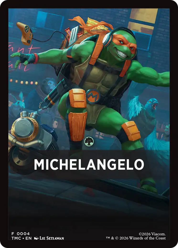 Michelangelo Theme Card [Teenage Mutant Ninja Turtles Commander Tokens] | Gear Gaming Fayetteville