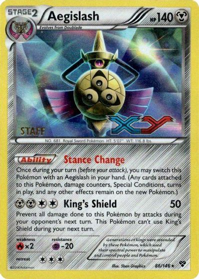 Aegislash (86/146) (Staff Prerelease Promo) [XY: Black Star Promos] | Gear Gaming Fayetteville