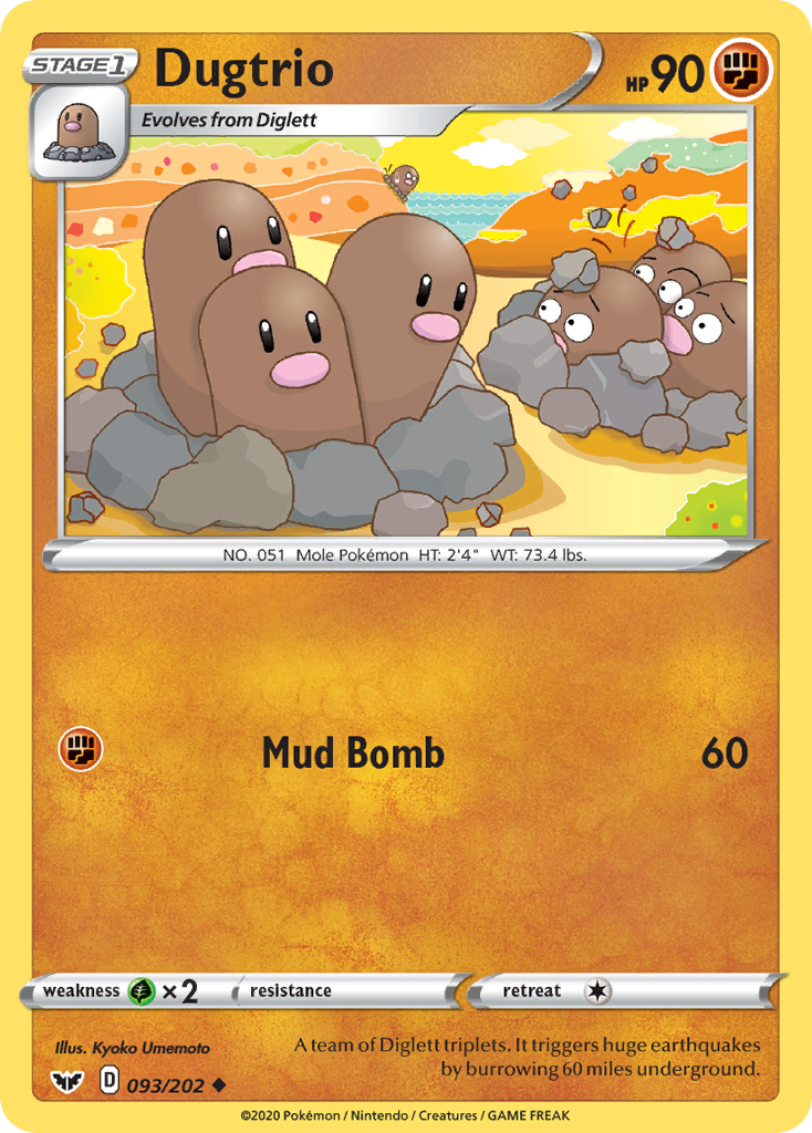 Dugtrio (093/202) [Sword & Shield: Base Set] | Gear Gaming Fayetteville