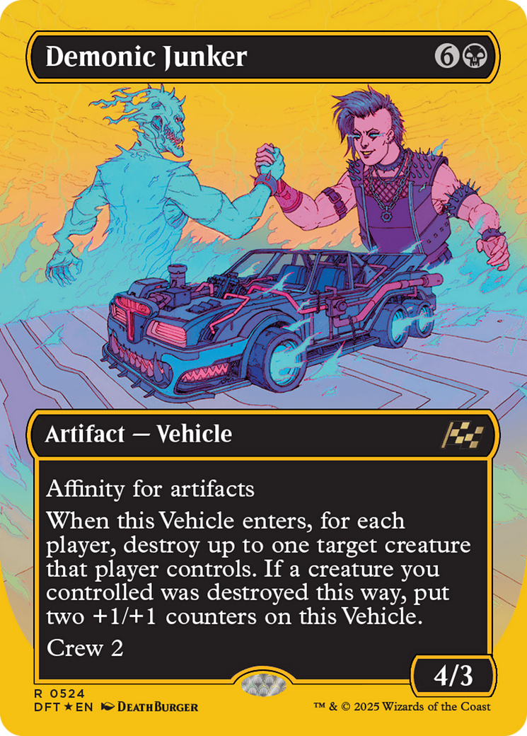 Demonic Junker (Borderless) (First-Place Foil) [Aetherdrift] | Gear Gaming Fayetteville