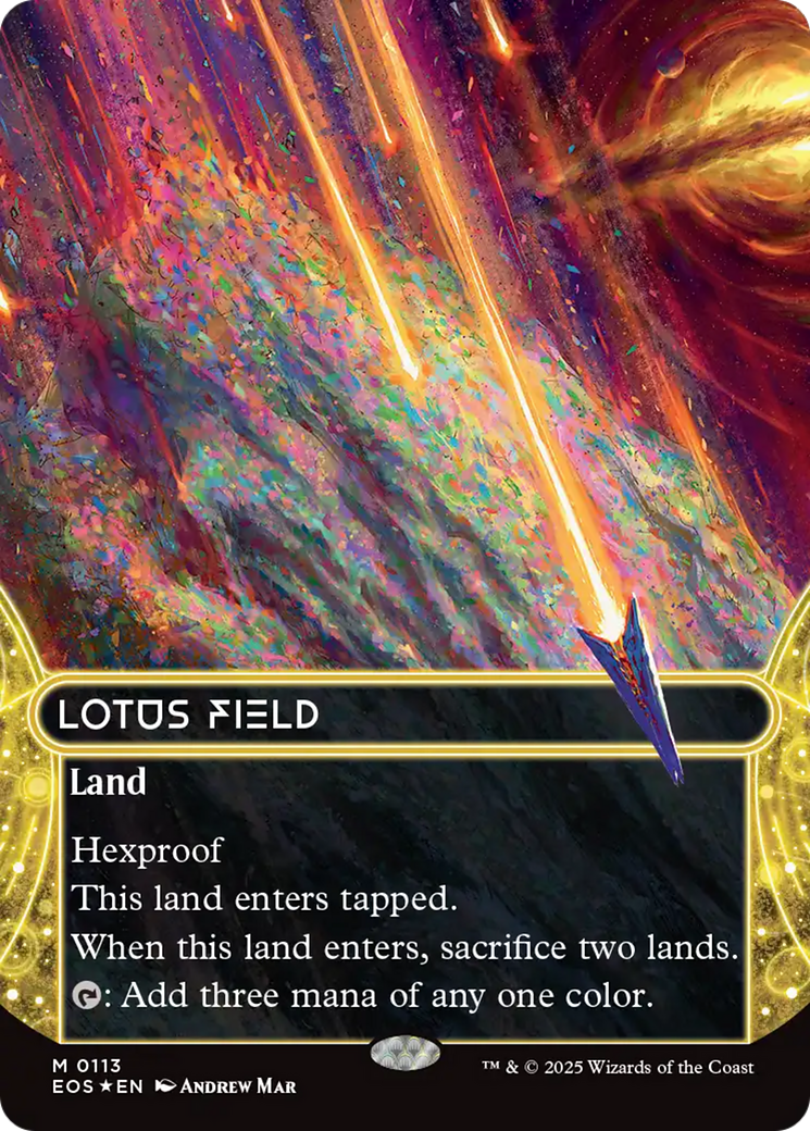 Lotus Field (0113) (Borderless) (Galaxy Foil) [Edge of Eternities: Stellar Sights] | Gear Gaming Fayetteville