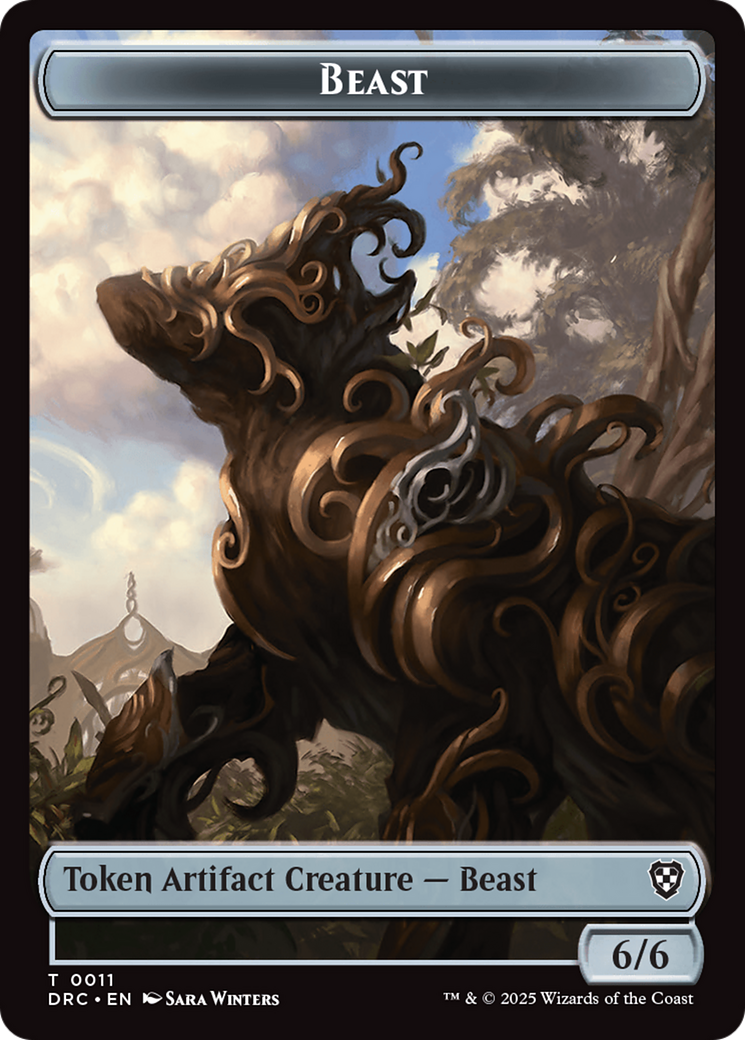 Construct // Beast (0011) Double-Sided Token [Aetherdrift Commander Tokens] | Gear Gaming Fayetteville