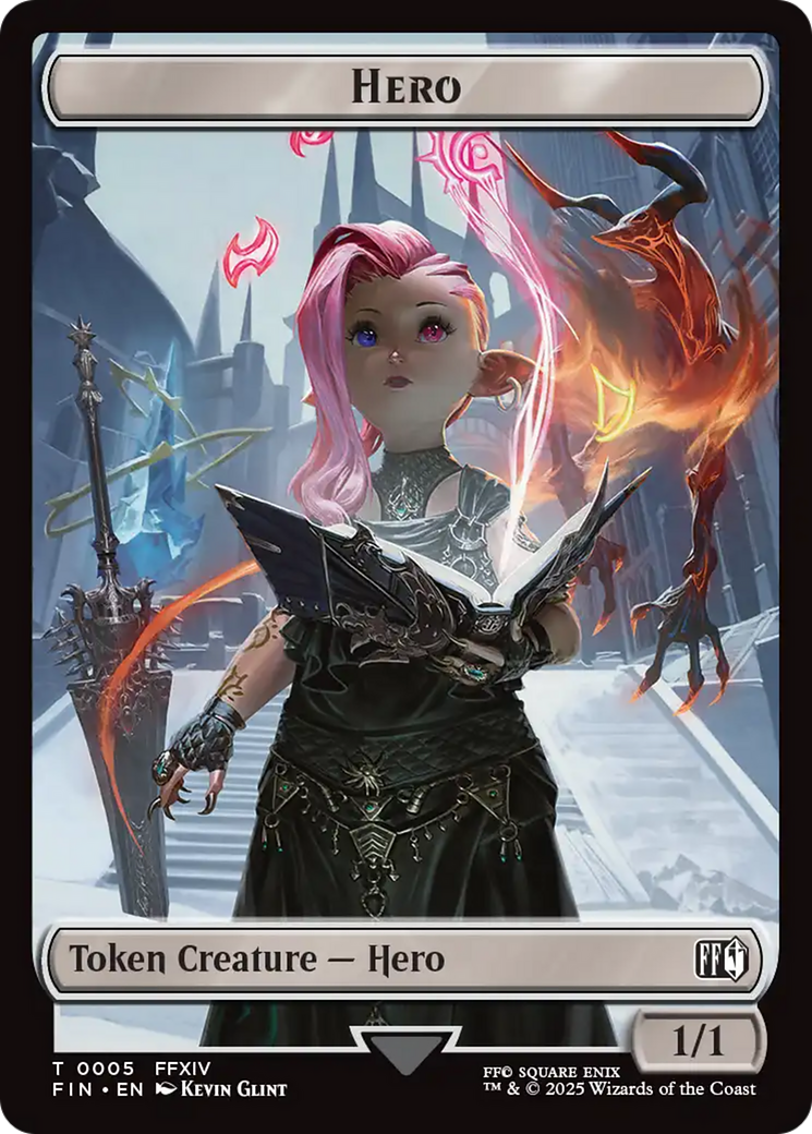 Bird // Hero (0005) Double Sided Token [FINAL FANTASY Commander Tokens] | Gear Gaming Fayetteville