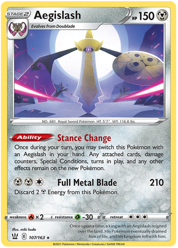 Aegislash (107/163) (107/163) [Sword & Shield: Battle Styles] | Gear Gaming Fayetteville