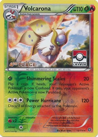 Volcarona (15/114) (League Promo 4th Place) [XY: Steam Siege] | Gear Gaming Fayetteville