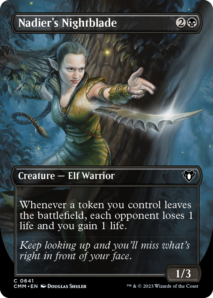 Nadier's Nightblade (Borderless Alternate Art) [Commander Masters] | Gear Gaming Fayetteville