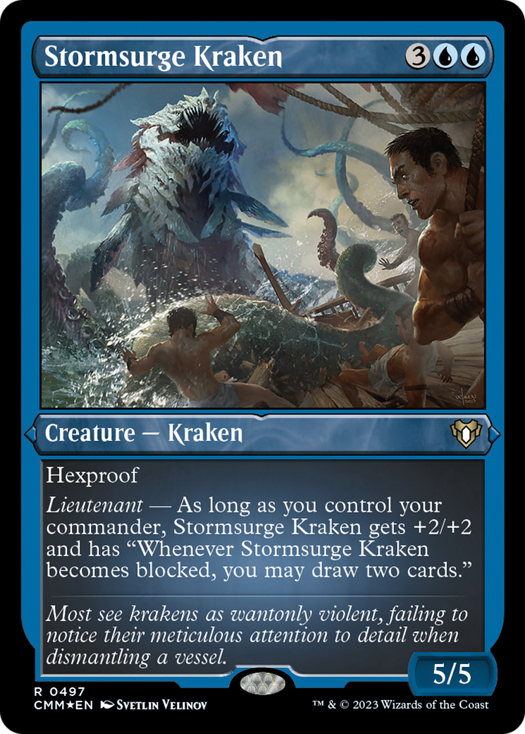 Stormsurge Kraken (Foil Etched) [Commander Masters] | Gear Gaming Fayetteville