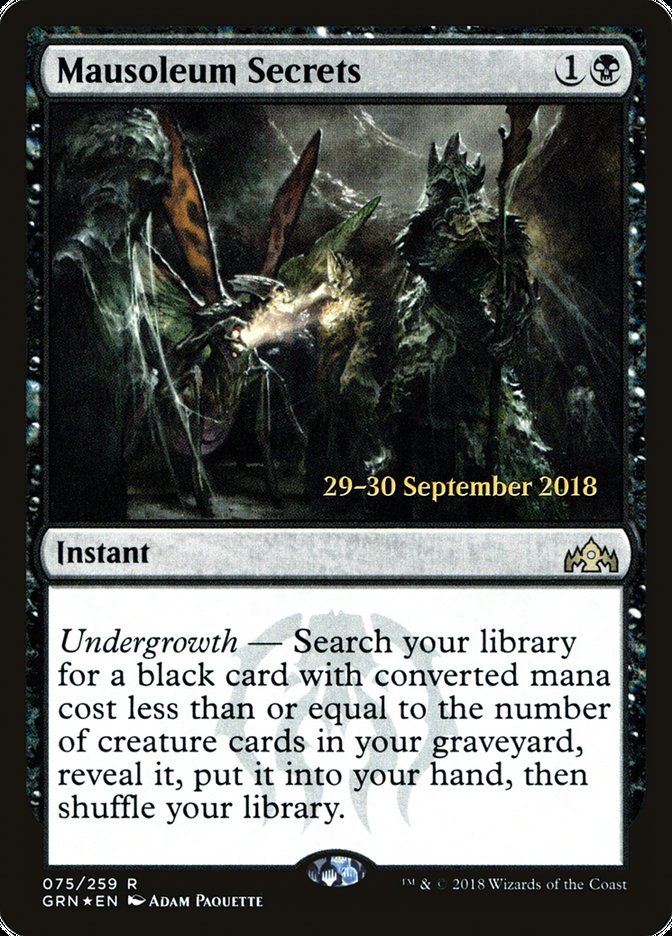 Mausoleum Secrets [Guilds of Ravnica Prerelease Promos] | Gear Gaming Fayetteville