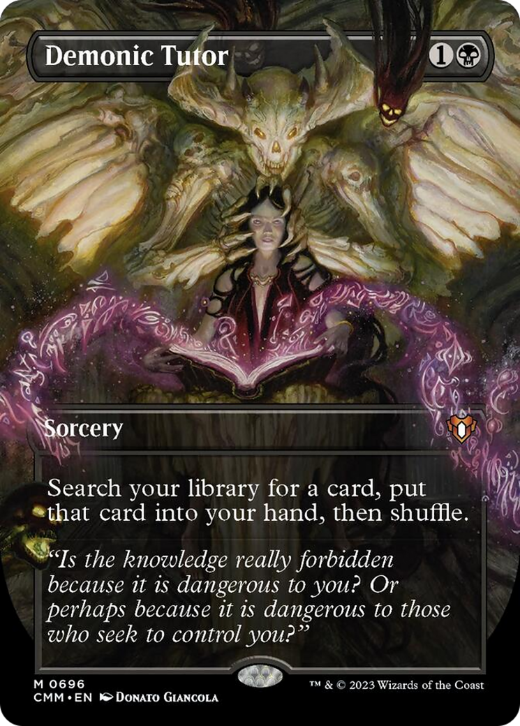 Demonic Tutor (Borderless Alternate Art) [Commander Masters] | Gear Gaming Fayetteville