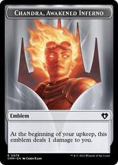 Chandra, Awakened Inferno Emblem // Wizard Double-Sided Token [Commander Masters Tokens] | Gear Gaming Fayetteville