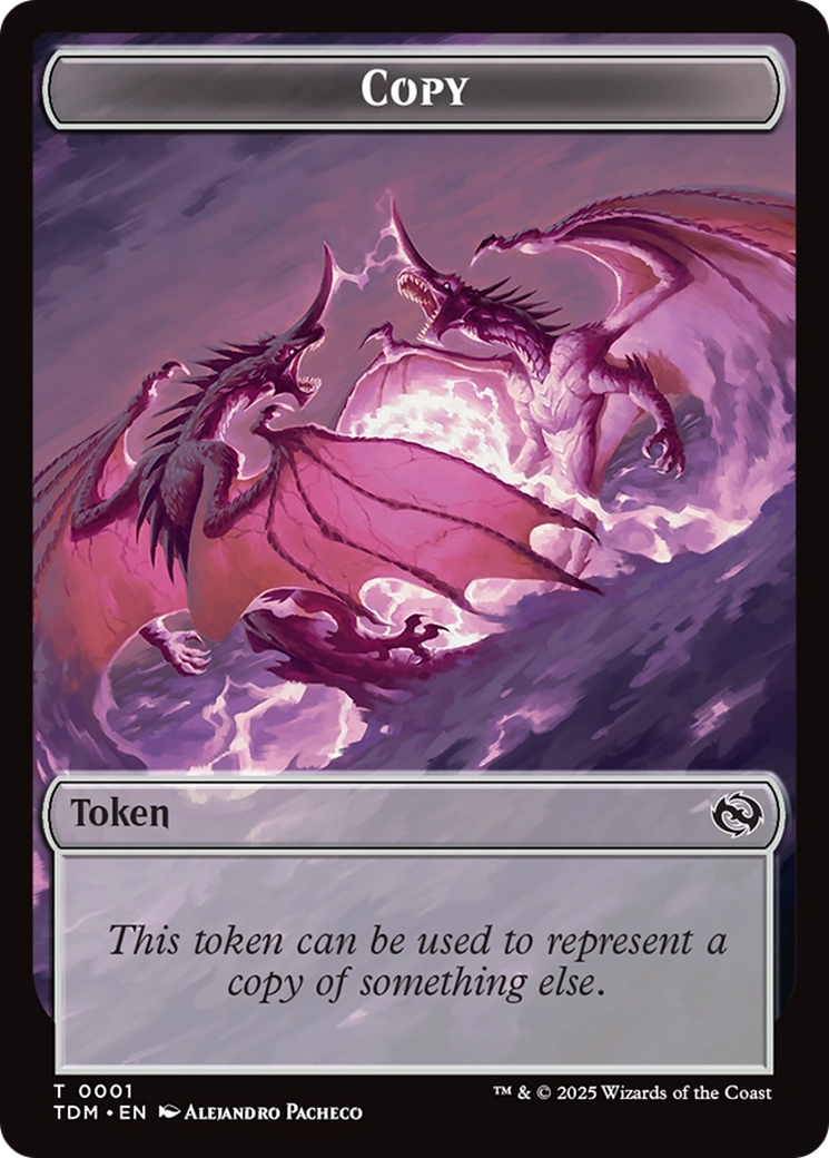 Copy // Dragon (0014) Double-Sided Token [Tarkir: Dragonstorm Commander Tokens] | Gear Gaming Fayetteville