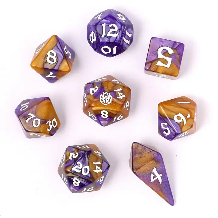 Wyrmforged Rollers-  Rounded edge 8-piece Polyhedral Dice Set: Magister Robes | Gear Gaming Fayetteville