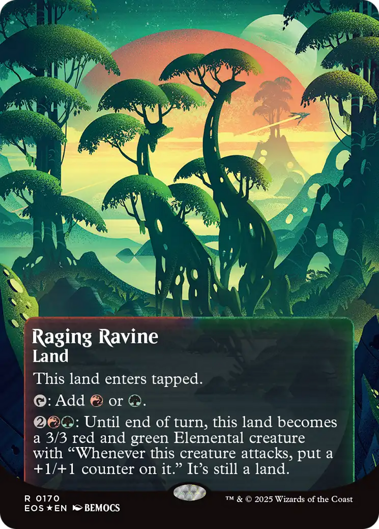 Raging Ravine (0170) (Borderless) (Galaxy Foil) [Edge of Eternities: Stellar Sights] | Gear Gaming Fayetteville