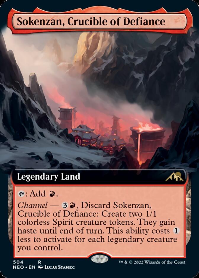 Sokenzan, Crucible of Defiance (Extended Art) [Kamigawa: Neon Dynasty] | Gear Gaming Fayetteville