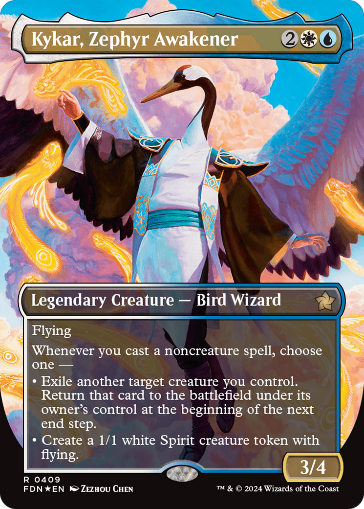 Kykar, Zephyr Awakener (Borderless) (Mana Foil) [Foundations] | Gear Gaming Fayetteville