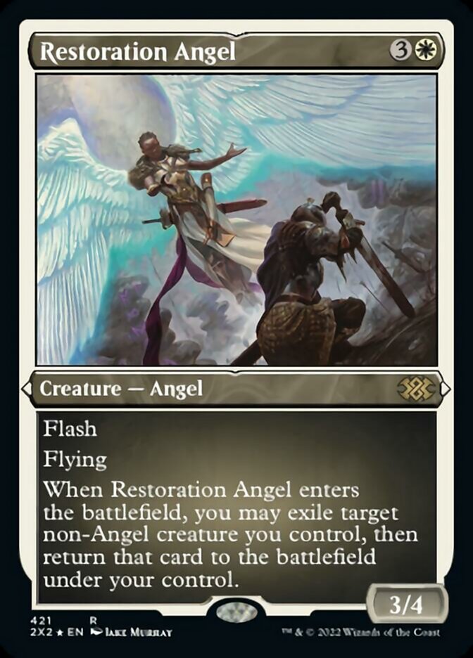 Restoration Angel (Foil Etched) [Double Masters 2022] | Gear Gaming Fayetteville