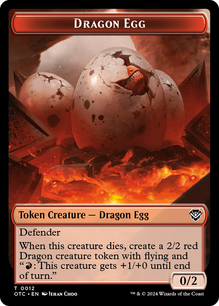 Dragon Egg // Dragon Double-Sided Token [Outlaws of Thunder Junction Commander Tokens] | Gear Gaming Fayetteville