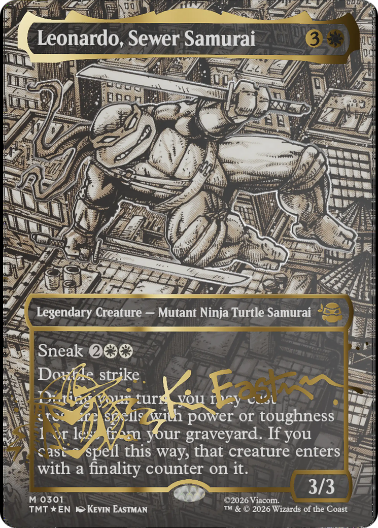 Leonardo, Sewer Samurai (Borderless) (Gold-Stamped Signature) [Teenage Mutant Ninja Turtles] | Gear Gaming Fayetteville