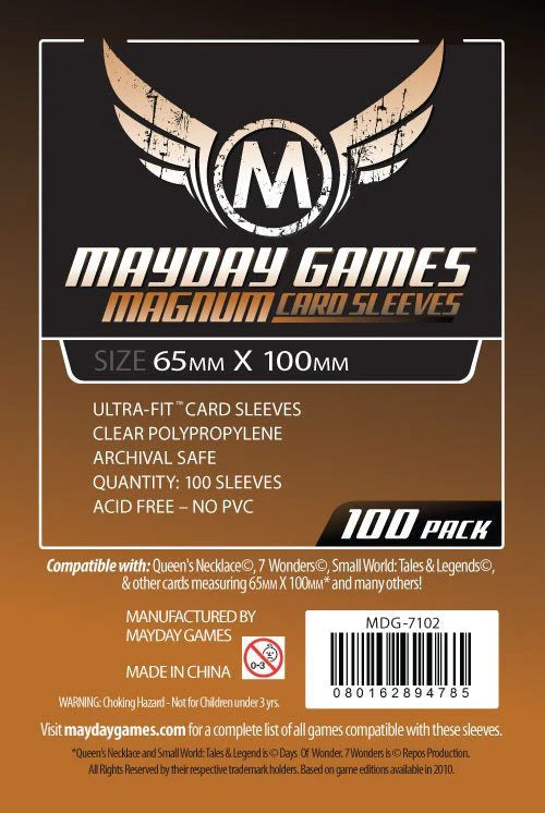 Mayday Games - Magnum Copper Sleeve: 65 mm X 100 mm Card Sized - 7 Wonders | Gear Gaming Fayetteville